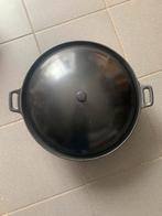 Getijzer wok met deksel D 36 cm, Gebruikt, Ophalen of Verzenden, Gietijzer