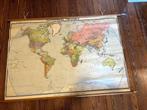 carte ancienne d'école - Planisphère, Antiek en Kunst, Antiek | Schoolplaten, Ophalen, Aardrijkskunde