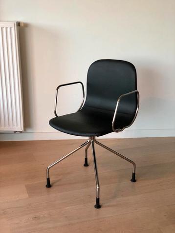 Design Office chair in zwart leer
