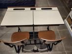 Schoolbankje / bureau, Huis en Inrichting, Bureaus, Ophalen, Met wielen, Gebruikt, Bureau