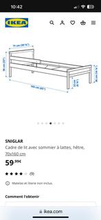 Lit enfant 70x160 IKEA Singlar avec sommier sans matelas, 70 à 85 cm, Sommier à lattes, Enlèvement, Utilisé