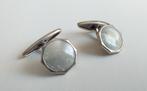 Paire de boutons de manchette octogonaux avec nacre, Bijoux, Sacs & Beauté, Boutons de manchette, Enlèvement ou Envoi, Utilisé