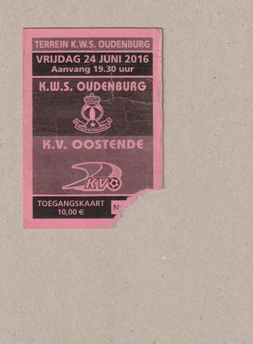 Oudenburg - KV Oostende : 1 ticket (utilisé) (24/06/2016)