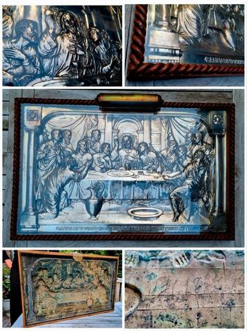Laatste avondmaal in verzilverd koper, 79 x 49,5 cm beschikbaar voor biedingen