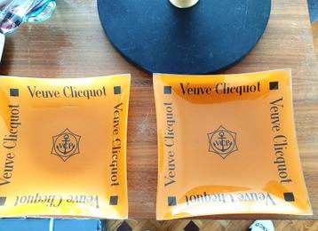 Veuve Clicquot 2 plats en verre- vide poche