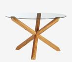ronde eettafel in glas, Huis en Inrichting, Tafels | Eettafels, Ophalen, Rond, Zo goed als nieuw, Modern