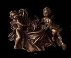 Bénitier chérubins en bronze de 23 cm sur 20 Signé Santini, Ophalen, Brons