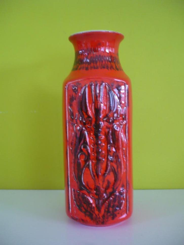 prachtige vintage fat lava vaas Bay Bodo Mans West-Germany, Antiek en Kunst, Antiek | Vazen, Ophalen of Verzenden