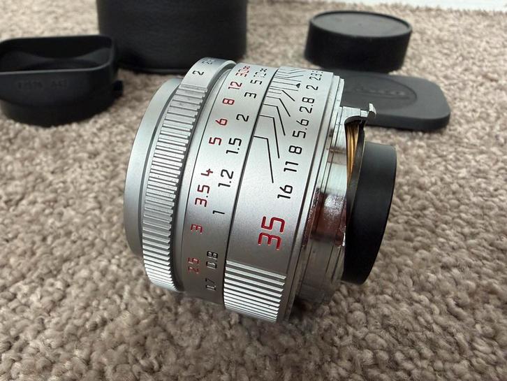 Nieuwstaat Leica Summicron M 35mm 2.0 ASPH Chrome Lens 35 mm, Audio, Tv en Foto, Foto | Filters, Zo goed als nieuw, Ophalen of Verzenden