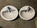 vintage roze lavabo (2 stuks), Ophalen, Gebruikt, Wastafel