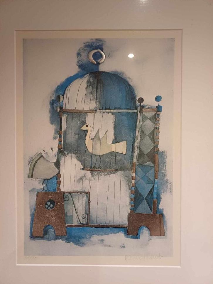 Litho Rosina Wachtmeister | signé | 269/1000 | terminé, Antiquités & Art, Art | Lithographies & Sérigraphies, Enlèvement