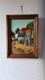 Schilderij 'reverse glass painting',  F. Baudoux, Antiek en Kunst, Kunst | Schilderijen | Klassiek, Ophalen of Verzenden