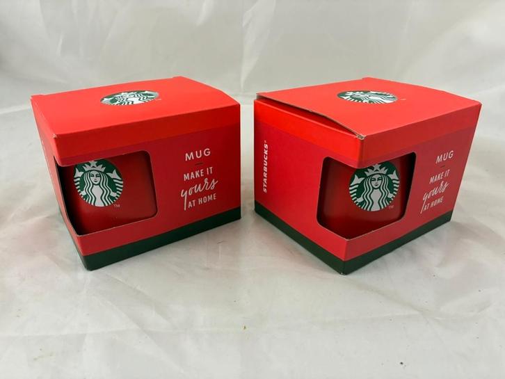 Starbucks Kerst koffietassen – Rood met Groene Bodem, Collections, Marques & Objets publicitaires, Neuf, Ustensile, Enlèvement ou Envoi