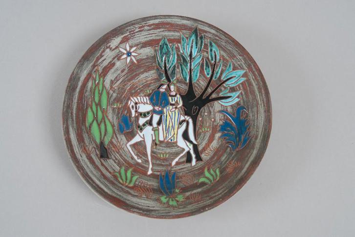 Plat vintage en céramique Elie Barachant St Cannat Accolay, Antiek en Kunst, Antiek | Keramiek en Aardewerk, Ophalen of Verzenden