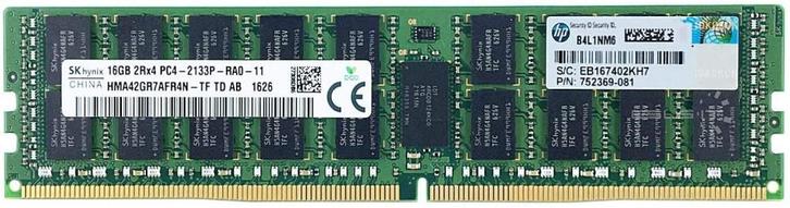 16GB 2Rx4 PC4-2133P DDR4-2133 Registered ECC, Hynix / HP, Computers en Software, RAM geheugen