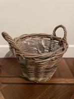 Corbeille à plantes en rotin avec doublure en plastique, Intérieur, Enlèvement ou Envoi, Rond, 30 à 60 cm