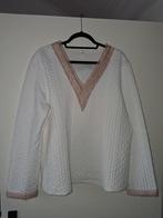 Kabel trui wit met gouden vhals XXL, Kleding | Dames, Truien en Vesten, Ophalen of Verzenden, Zo goed als nieuw, Maat 46/48 (XL) of groter