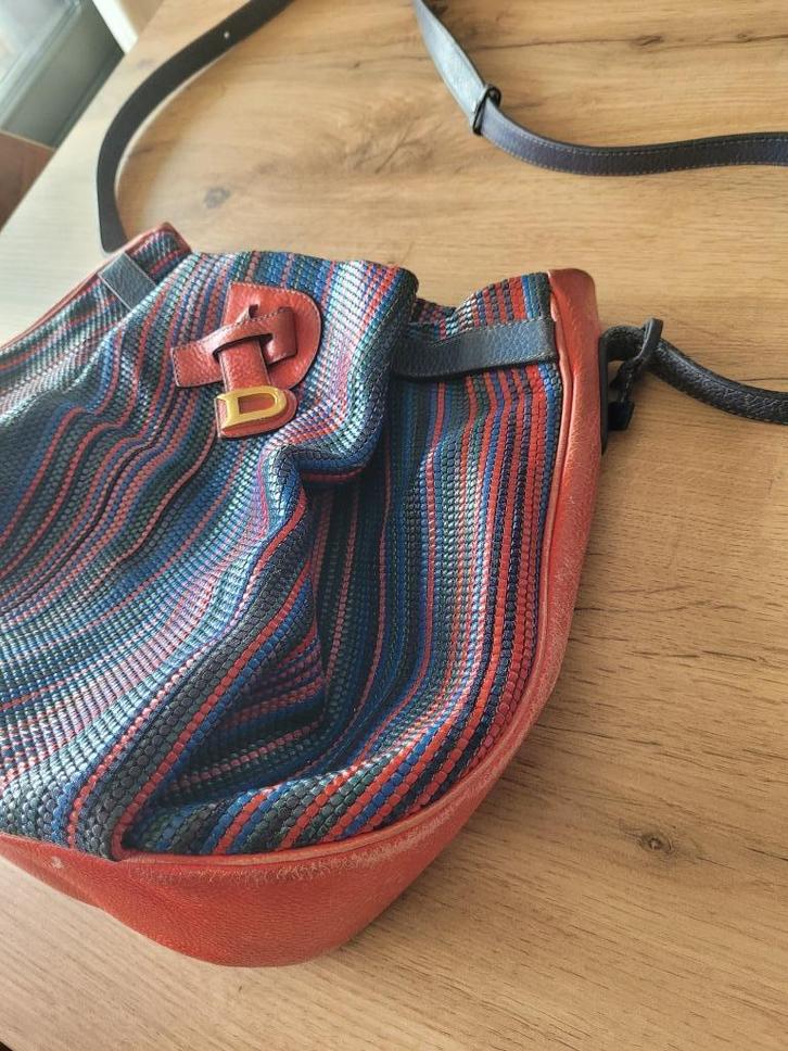 Delvaux veelkleurige geweven leren tas, Handtassen en Accessoires, Tassen | Damestassen, Gebruikt, Schoudertasje, Rood, Ophalen
