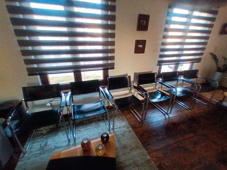 6 x chaises à structure tubulaire Marcel Breuer, Maison & Meubles, Chaises, Utilisé, Cinq, Six Chaises ou plus, Cuir, Métal, Noir