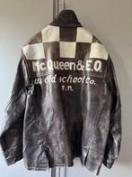 Lederen herenvest met Mc Queen opschrift maat XL, Ophalen of Verzenden, Gedragen, Maat 56/58 (XL), Bruin