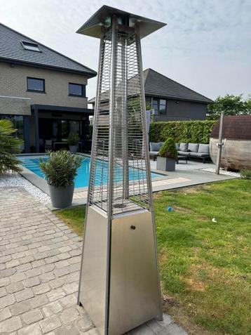 Pyramide terrasverwarmer op gas met wielen, Tuin en Terras, Ophalen, Gebruikt, Waterbestendig, Vloer
