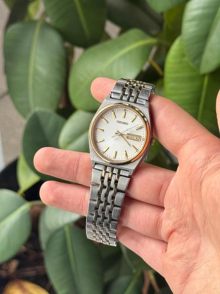 Seiko V743-9029, Handtassen en Accessoires, Horloges | Heren, Gebruikt, Polshorloge, Seiko, Staal, Staal, Ophalen of Verzenden