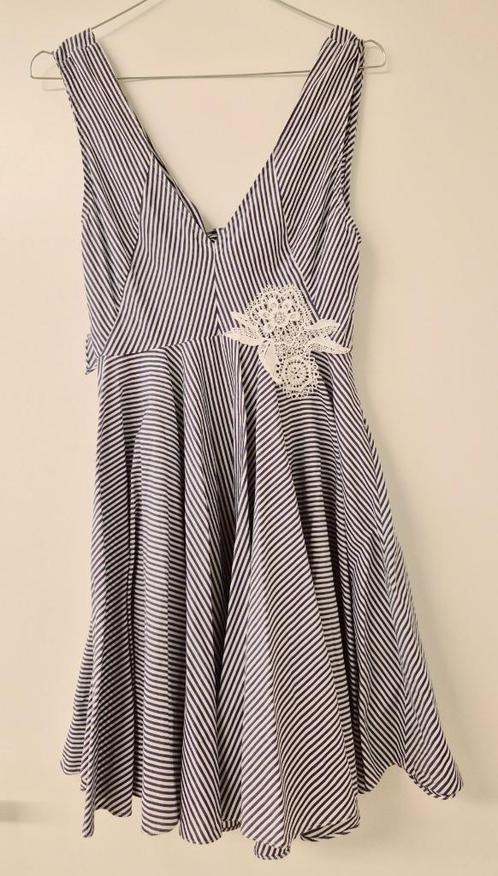 Robe d'été courte Sandro, Kleding | Dames, Jurken, Zo goed als nieuw, Maat 36 (S), Blauw, Boven de knie, Ophalen of Verzenden