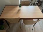 Eettafel met 6 stoelen, Comme neuf, 100 à 150 cm, Rectangulaire, Hout en bamboe