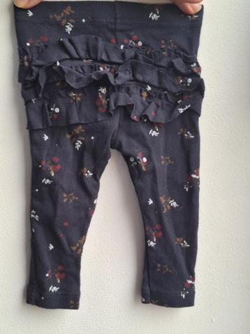 PETIT BATEAU - Pantalon legging marine, fleurs - T.6 mois/67 beschikbaar voor biedingen