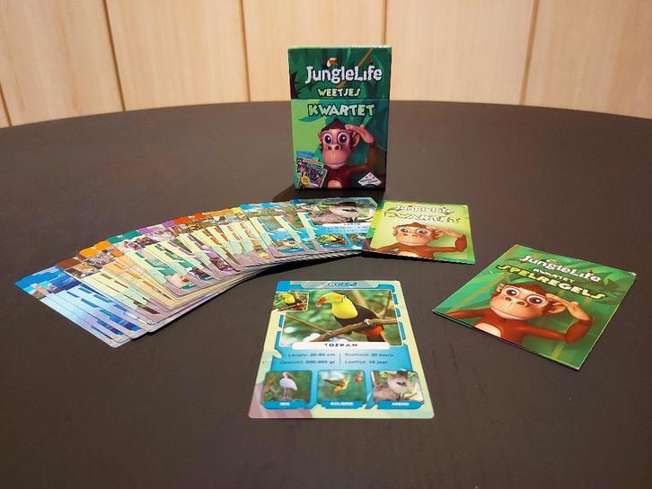 JUNGLE LIFE WEETJES kwartet / Vanaf 6 jaar / NIEUWSTAAT, Hobby en Vrije tijd, Gezelschapsspellen | Kaartspellen, Nieuw, Een of twee spelers