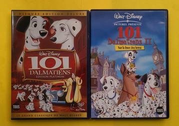 3x DVD Walt Disney - Les 101 Dalmatiens  1 & 2  V beschikbaar voor biedingen