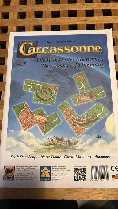 Carcassonne uitbreiding - The Wonders of Humanity, Hobby en Vrije tijd, Gezelschapsspellen | Bordspellen, Nieuw, Een of twee spelers