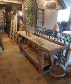 lange oude werkbank met onderblad    oude sidetable, Antiek en Kunst, Ophalen