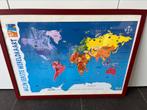 Carte du monde encadrée, cadre en bois avec verre, Enlèvement