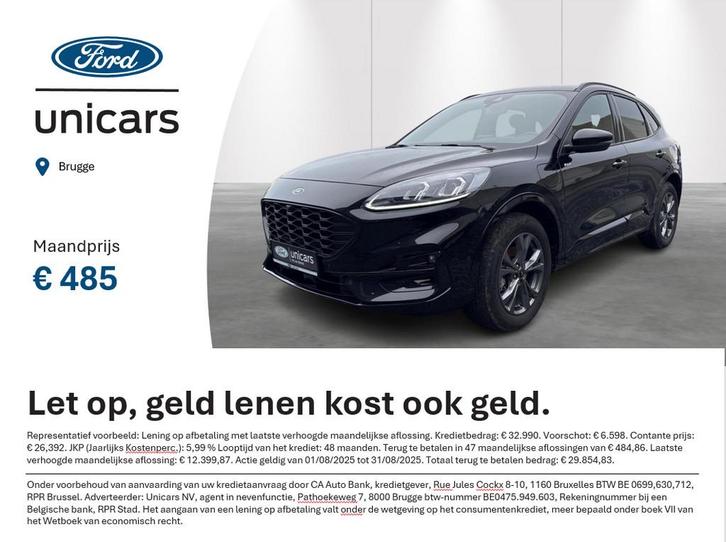 Ford Kuga 2.5i PHEV Aut. 165kW ST-Line, Auto's, Ford, Bedrijf, Te koop, Kuga, Bluetooth, Cruise Control, Electronic Stability Program (ESP)