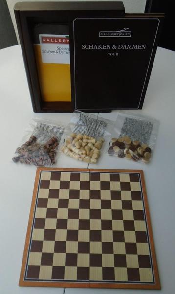 LUXE SCHAAK EN DAMMEN SPELLEN BOX HOUTEN KIST Nieuw beschikbaar voor biedingen