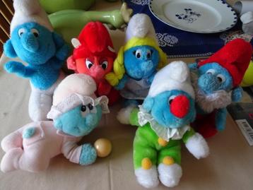 6 knuffelbeesten van Smurfen - PEYO beschikbaar voor biedingen
