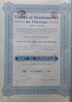 Usines et Boulonneries de l'Orneau - M.Saint-Guibert - 1924, Ophalen of Verzenden, 1920 tot 1950, Aandeel