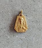 Médaillon, pendentif Jésus Sacré-Cœur - plaque or, plaqué or, Antiquités & Art, Enlèvement ou Envoi
