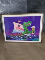Vintage kartonnen reclamebord TUBORG bier 1974 - Rob Otten, Ophalen of Verzenden, Gebruikt, Reclamebord