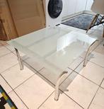 Salontafel gehard glas 70x64cm  Benjo Italiaanse design, Huis en Inrichting, Ophalen, Zo goed als nieuw, Glas, Minder dan 50 cm