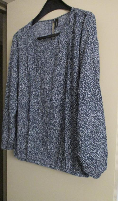 Blauwe blouse met witte spikkels Soyaconcept maat L, Kleding | Dames, Blouses en Tunieken, Zo goed als nieuw, Maat 42/44 (L), Blauw