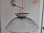 Zware massief stalen en chrome disign hanglamp, Ophalen of Verzenden, Zo goed als nieuw, Metaal
