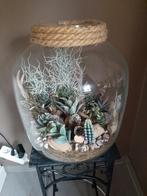 Glazen pot met kunstplanten, Huis en Inrichting, Zo goed als nieuw, Ophalen