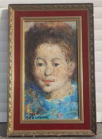 huile sur panneau jeune fille signe marcel delmotte 1984 beschikbaar voor biedingen