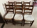 8 houten stoelen met riet in goede staat, Gebruikt, Ophalen of Verzenden