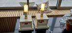 2 houten lampjes met lichtbron, Ophalen, Zelf gemaakt, Gebruikt, Minder dan 50 cm
