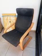 Poang zetel ikea met zwarte en wit/beige overtrekken, Ophalen, Gebruikt, Wit