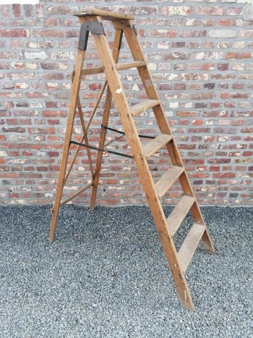 antieke pitch pine fruitladder/trapladder, Verzamelen, Retro, Ophalen