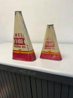 SHELL X-100 zeldzaam triangel blik, Verzamelen, Ophalen of Verzenden, Gebruikt, Verpakking